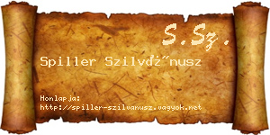 Spiller Szilvánusz névjegykártya